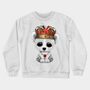 Cute Royal Polar Bear Wearing Crown Crewneck Sweatshirt